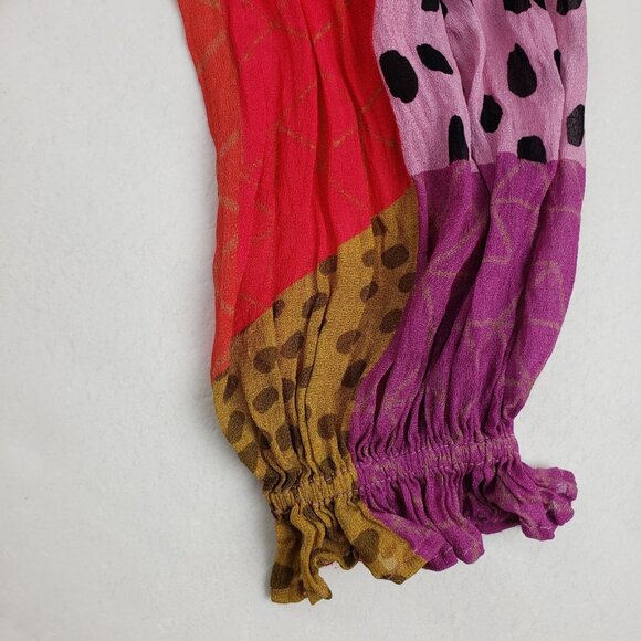 Blank London Miranda Peasant Blouse Womens Large Pink Anthropologie Boho Top - Picture 5 of 16